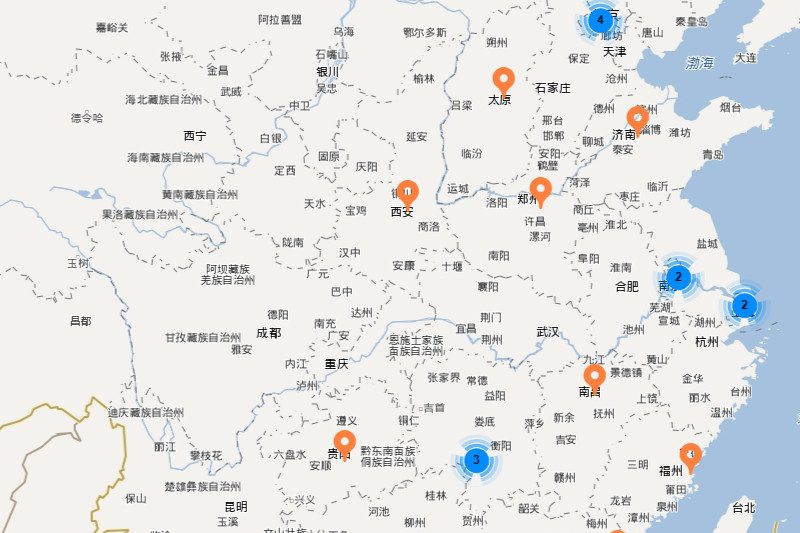 云平台地图显示设备分布信息